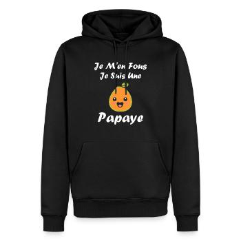Papaye - Sweat à capuche Premium bio Homme - noir - Devant - Nico (187cm)