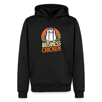 Business Huhn - Pinguin Liebhaber Vogelbeobachter - Männer Premium Bio Hoodie - Schwarz - Vorne - Nico (187cm)