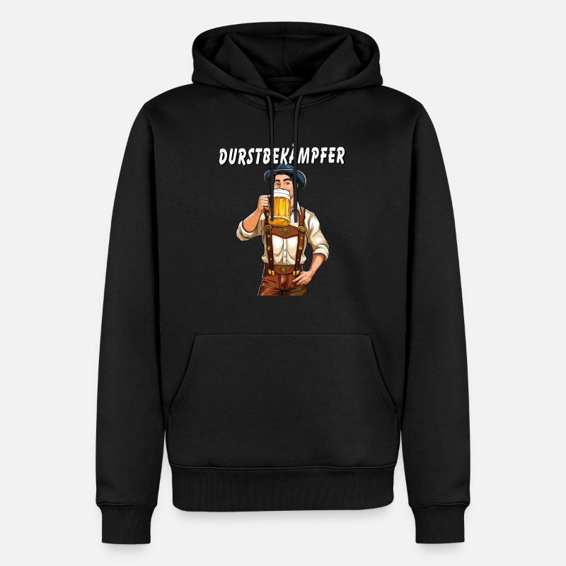 MANN Bier DURSTBEKÄMPFER - Männer Premium Bio Hoodie - Schwarz