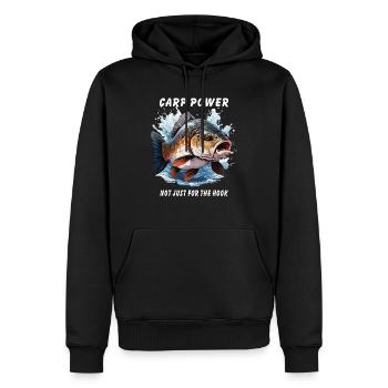 CARP POWER NOT JUST FOR THE HOOK - Männer Premium Bio Hoodie - Schwarz - Vorne - Nico (187cm)