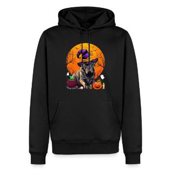 Drôle Cane Corso Chien Sorcière Halloween Amoureux des chiens - Sweat à capuche Premium bio Homme - noir - Devant - Nico (187cm)