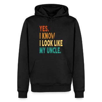 Yes I Know I Look Like My Uncle Funny Quote - Männer Premium Bio Hoodie - Schwarz - Vorne - Nico (187cm)