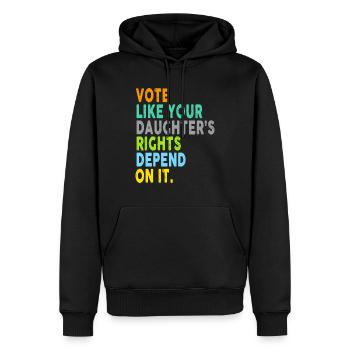 Vote Like Your Daughter's Rights Depend On It - Men’s Premium Organic Hoodie - black - Front - Nico (187cm)