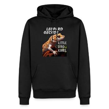 LEOPARD GECKOS LITTLE DINO KINGS - Männer Premium Bio Hoodie - Schwarz - Vorne - Nico (187cm)