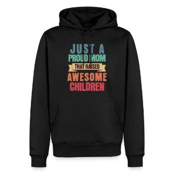 Juste une maman fière qui a élevé des enfants géniaux - Sweat à capuche Premium bio Homme - noir - Devant - Nico (187cm)