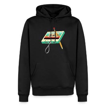 Cassette Tape Pencil 1980s Retro Vintage - Men’s Premium Organic Hoodie - black - Front - Nico (187cm)