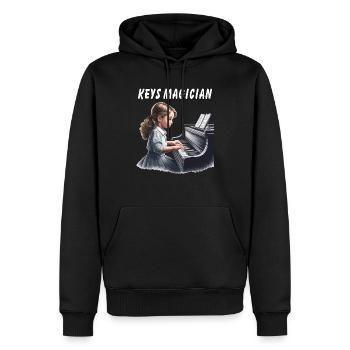 PIANO KEYS MAGICIAN - Männer Premium Bio Hoodie - Schwarz - Vorne - Nico (187cm)