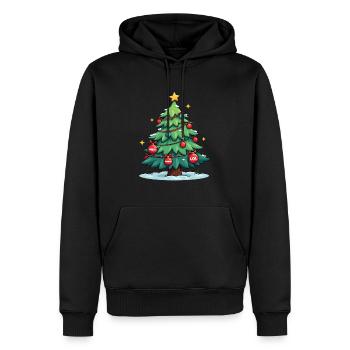 Funny Christmas Tree Xmas Holiday Dark Humor - Männer Premium Bio Hoodie - Schwarz - Vorne - Nico (187cm)