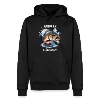 CHEMISE PORTE-BONHEUR CARPE - Sweat à capuche Premium bio Homme - noir - Devant - Nico (187cm)