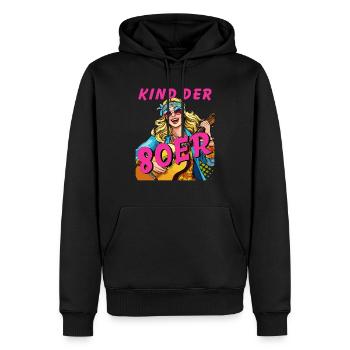 FEMME ENFANT DES ANNÉES 80 - Sweat à capuche Premium bio Homme - noir - Devant - Nico (187cm)