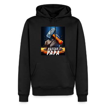 VA-THOR HAMMER BESTER PAPA - Männer Premium Bio Hoodie - Schwarz - Vorne - Nico (187cm)