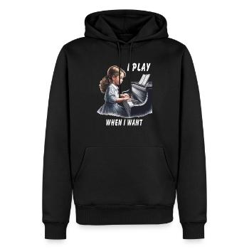 PIANO JE JOUE QUAND JE VEUX - Sweat à capuche Premium bio Homme - noir - Devant - Nico (187cm)