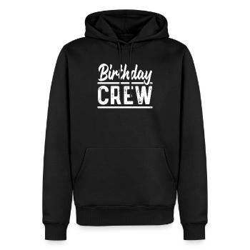 Birthday Crew Minimalist Party Squad Design - Men’s Premium Organic Hoodie - black - Front - Nico (187cm)