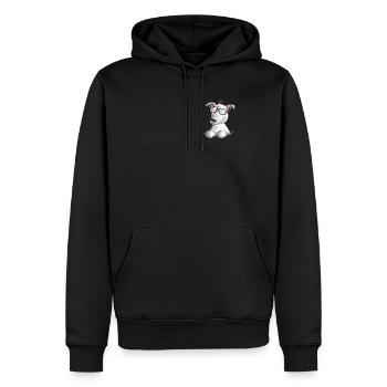 Cool White Shepherd Dog Glasses - Men’s Premium Organic Hoodie - black - Front - Nico (187cm)