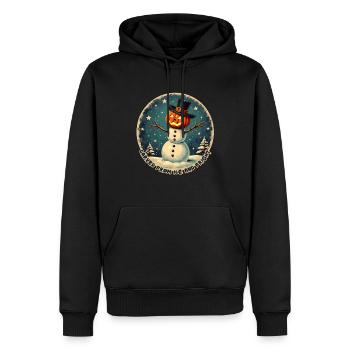 Frightening Halloween Snowman Unisex Kids - Men’s Premium Organic Hoodie - black - Front - Nico (187cm)