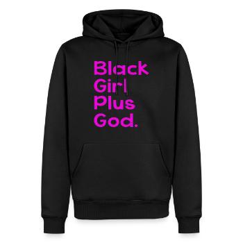 Black Girl Plus God - Männer Premium Bio Hoodie - Schwarz - Vorne - Nico (187cm)