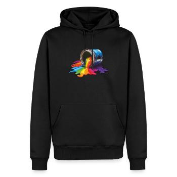 PEINTURE EN POT DE PEINTURE - Sweat à capuche Premium bio Homme - noir - Devant - Nico (187cm)