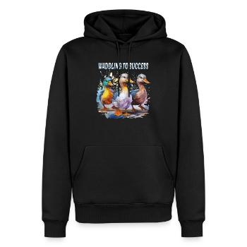 DANDINER LE CANARD VERS LE SUCCÈS - Sweat à capuche Premium bio Homme - noir - Devant - Nico (187cm)