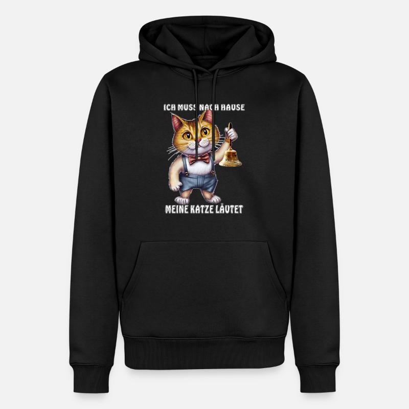 MES BAGUES DE CHAT - Sweat à capuche Premium bio Homme - noir