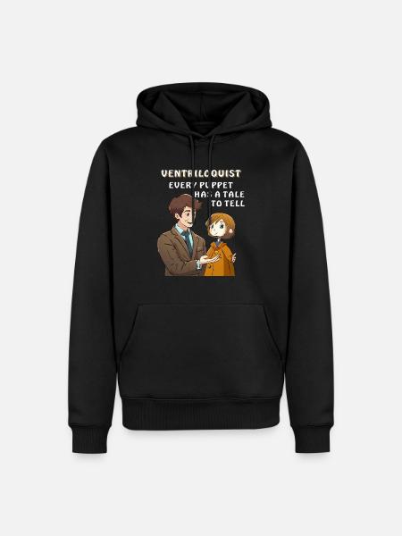 BUIKSPREKER ELKE POP HEEFT EEN VERHAAL TE VERTELLEN - Mannen Premium Bio hoodie - zwart
