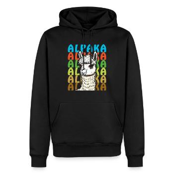 ALPAKA - Männer Premium Bio Hoodie - Schwarz - Vorne - Nico (187cm)