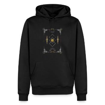 Conception astrologique du zodiaque en osier - Sweat à capuche Premium bio Homme - noir - Devant - Nico (187cm)