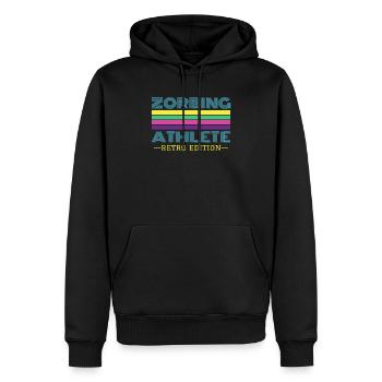 Drôle de Zorbing Rétro des années 90 - Sweat à capuche Premium bio Homme - noir - Devant - Nico (187cm)