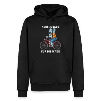 VÉLO PAS DE PITIÉ POUR LE VEAU - Sweat à capuche Premium bio Homme - noir - Devant - Nico (187cm)