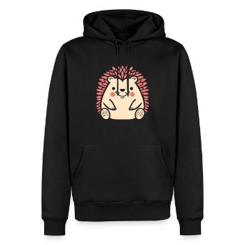 hérisson - Sweat à capuche Premium bio Homme - noir - Devant - Nico (187cm)