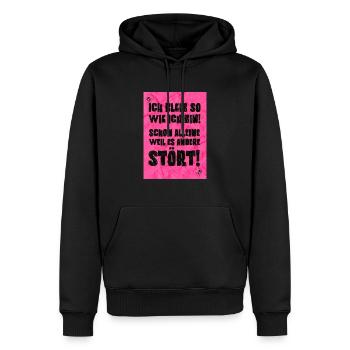 Witziges "Ich bleib so wie ich bin" Design - Männer Premium Bio Hoodie - Schwarz - Vorne - Nico (187cm)