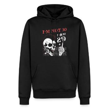 Ich bin 29 plus Mittelfinger - 30. Geburtstag - Männer Premium Bio Hoodie - Schwarz - Vorne - Nico (187cm)