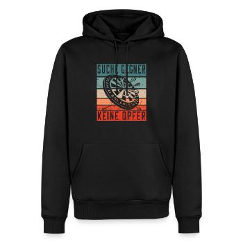Dartboard - Look for opponents, no victims - Men’s Premium Organic Hoodie - black - Front - Nico (187cm)