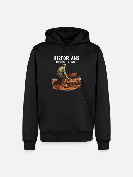 HISTORIKERE MESTER I TIDSREJSER - Herre Premium økologisk hoodie - sort