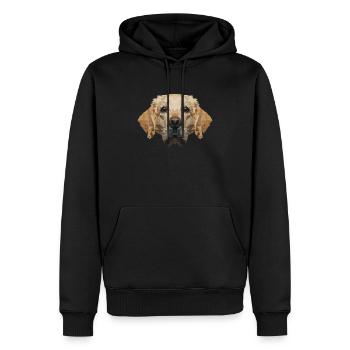 Polygon Golden Retriever - Männer Premium Bio Hoodie - Schwarz - Vorne - Nico (187cm)