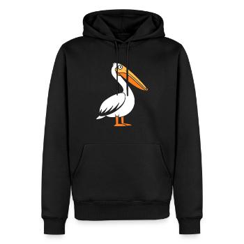 pelican - Sweat à capuche Premium bio Homme - noir - Devant - Nico (187cm)