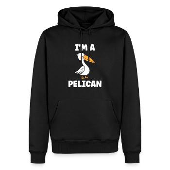 pelican - Sweat à capuche Premium bio Homme - noir - Devant - Nico (187cm)