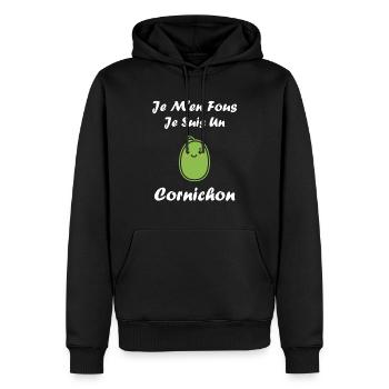 cornichon - Sweat à capuche Premium bio Homme - noir - Devant - Nico (187cm)