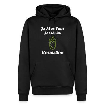 cornichon - Sweat à capuche Premium bio Homme - noir - Devant - Nico (187cm)
