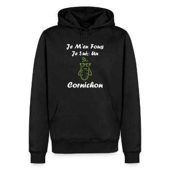 cornichon - Sweat à capuche Premium bio Homme - noir - Devant - Nico (187cm)