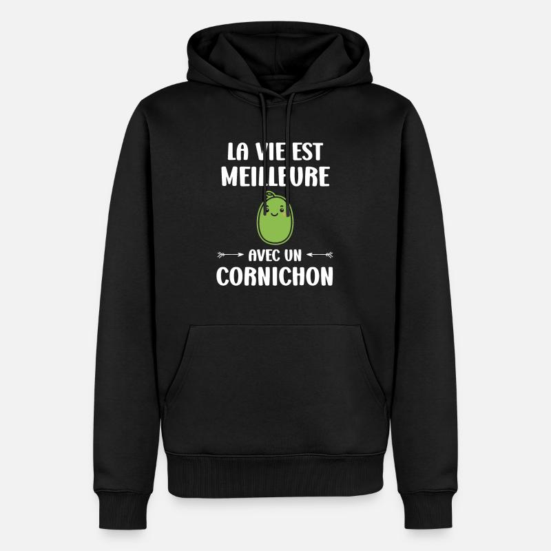 cornichon - Sweat à capuche Premium bio Homme - noir