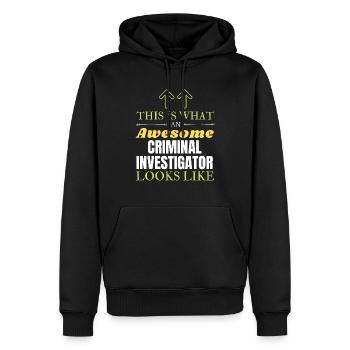 This is What an Awesome Criminal Investigator Look - Sweat à capuche Premium bio Homme - noir - Devant - Nico (187cm)