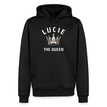 LUCIE THE QUEEN - Männer Premium Bio Hoodie - Schwarz - Vorne - Nico (187cm)