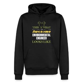 C’est ce qu’un ingénieur en environnement génial loo - Sweat à capuche Premium bio Homme - noir - Devant - Nico (187cm)