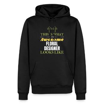 So sieht ein fantastischer Blumendesigner aus - Männer Premium Bio Hoodie - Schwarz - Vorne - Nico (187cm)