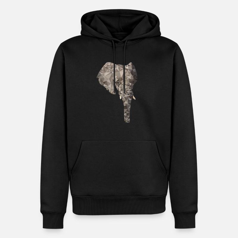 Polygone d’éléphant - Sweat à capuche Premium bio Homme - noir