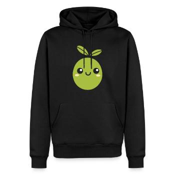 Olive - Männer Premium Bio Hoodie - Schwarz - Vorne - Nico (187cm)
