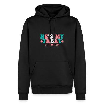 Il est mon régal - Design d’Halloween mignon pour les couples - Sweat à capuche Premium bio Homme - noir - Devant - Nico (187cm)