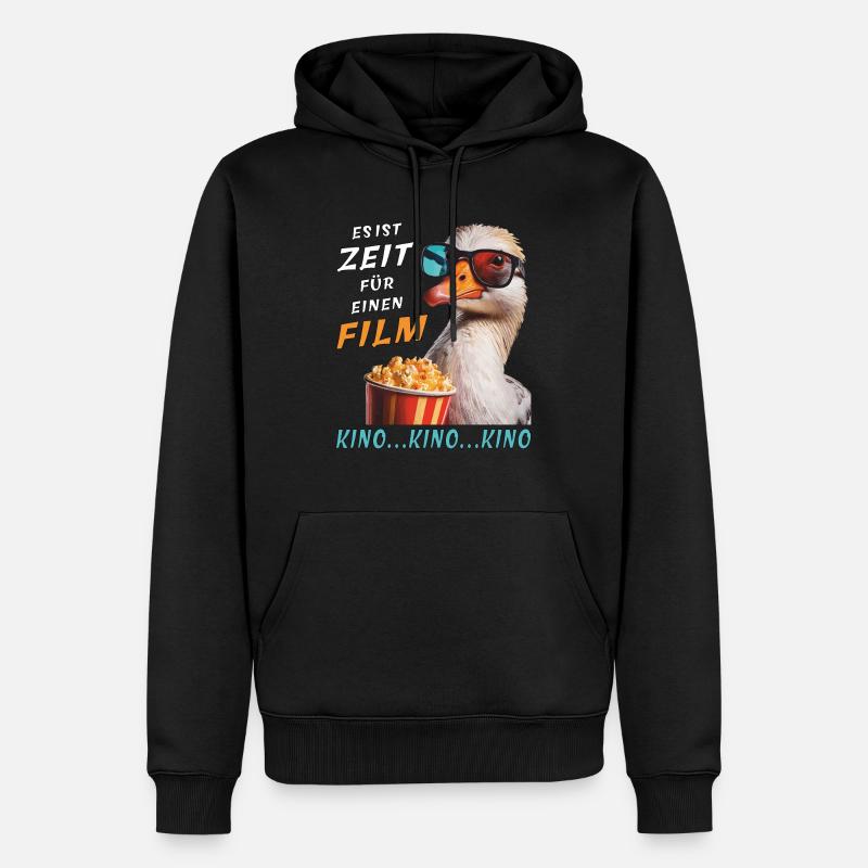 GOOSE C’EST L’HEURE D’ALLER AU CINÉMA - Sweat à capuche Premium bio Homme - noir