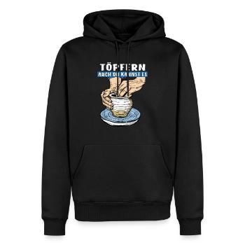 TÖPFERN AUCH DU KANNST ES - Männer Premium Bio Hoodie - Schwarz - Vorne - Nico (187cm)