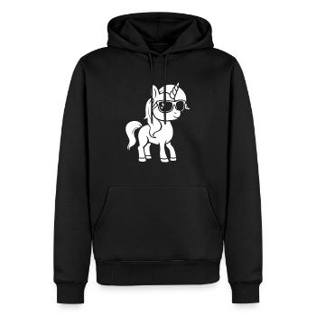 Pony - Men’s Premium Organic Hoodie - black - Front - Nico (187cm)